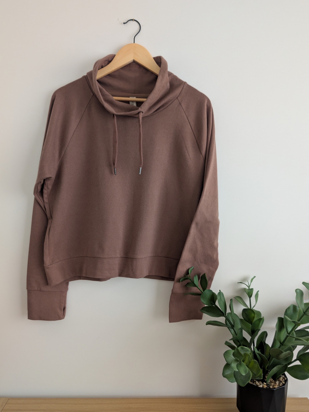 Women's Cowl Neck Pullover Sweater in Dusty Brown